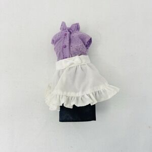 Takara‎ Tomy Licca Chan Outfit - LD-17 Grandma Purple Shirt Black Skirt Apron